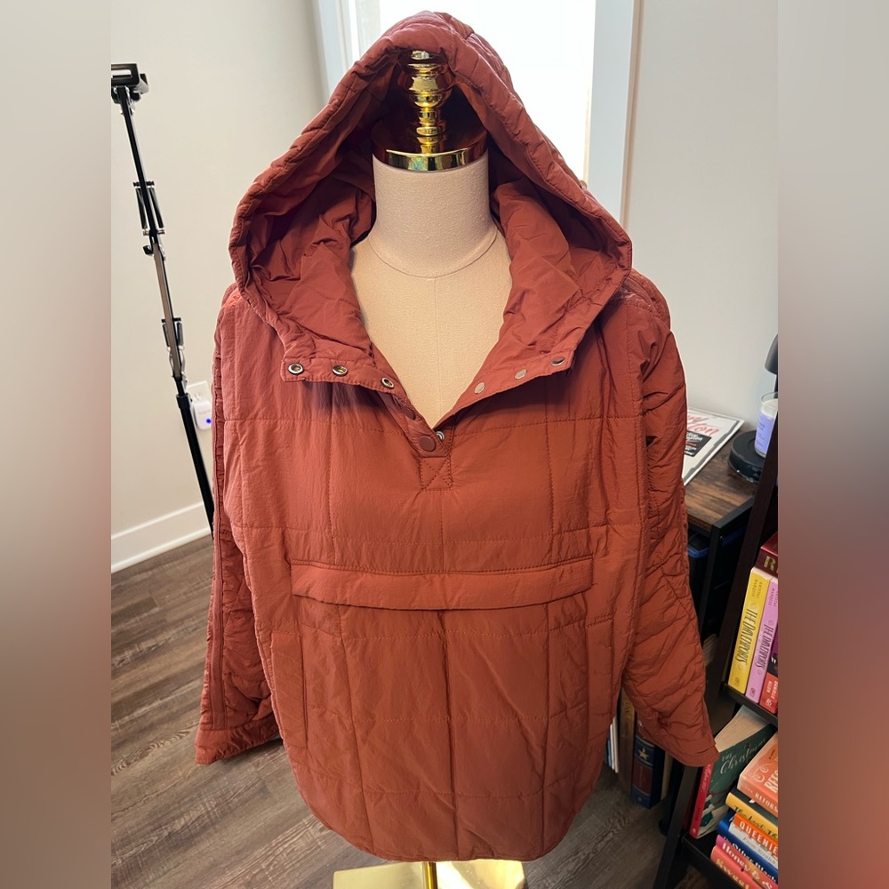 Women's Puffer Pullover Jacket - Rust Brown - image 6